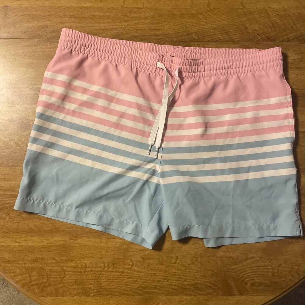Chubbies Shorts Swim Trunks Mens L 5.5" Inseam Lined Striped Stretch Polyester